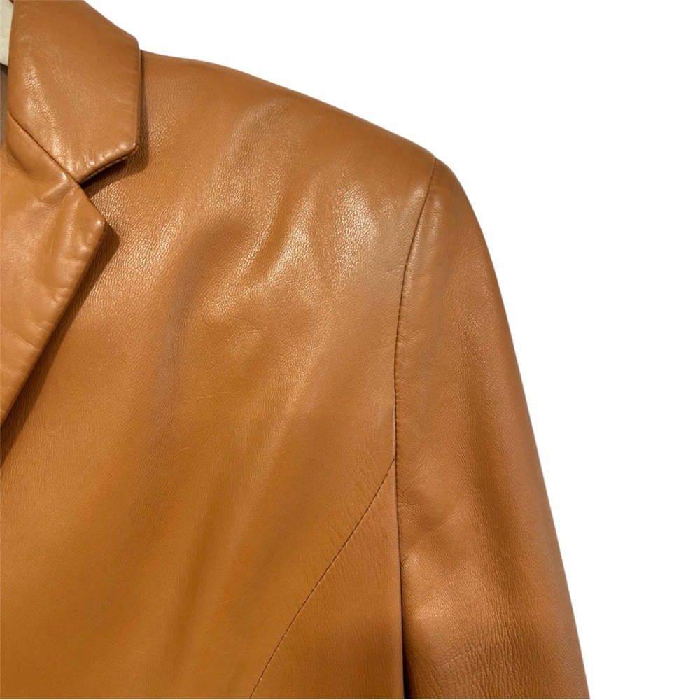 Piazza Sempione Womens S Italian 44 Soft Leather Jacket Tan Brown Made in Italy - Picture 4 of 8